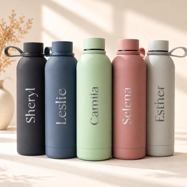 Gobelet personnalisé 17 oz, bouteille d'eau isotherme, cadeau pour elle, proposition de demoiselle d'honneur : fini mat, acier inoxydable