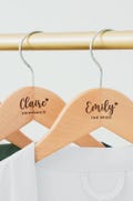Personalized Bridesmaid Hangers, Bride Hangers, Wedding Dress Hangers, Custom Name Engraved Wooden Hanger, Bridesmaid Proposal