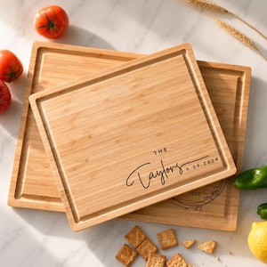 Wedding Gifts, Engraved Cutting Board, Bamboo Cheese Tray, Engagement Gift, Housewarming Ideas