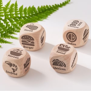 Custom Food Take out Dice, Personalized Couple Gift,  Dinner Decision Dice, Anniversary Gifts, Custom Gift for Couples, Personalized Gift