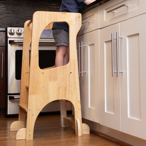Exclusive Montessori Tower Kitchen Helper Step Stool With Etsy