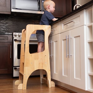 HARDWOOD Kids Kitchen Step Stool Helper Montessori Learning