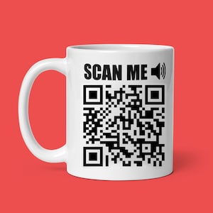 Rick Roll Mug, Coffee Mug, Rick Roll QR Code, Rick Rolled Trick, Rick Astley’s Never Gonna Give You Up, 11oz, Meme Mug, Prank, Gift