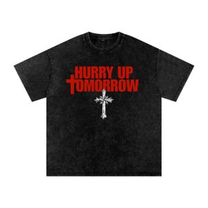 T-shirt oversize délavé à l'acide métallisé Cross The Weeknd dépêchez-vous