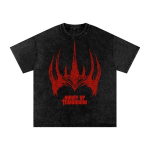 T-shirt oversize délavé à l'acide The Weeknd Hurry Up Tomorrow Timeless Crown