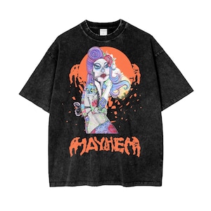 Zombiegirl MAYHEM Lady Gaga Oversize Snow Washed T-Shirt