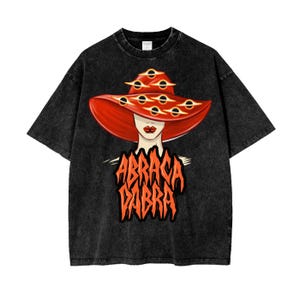 Abracadabra Lady In Red MAYHEM Lady Gaga Oversize Snow Washed T-Shirt