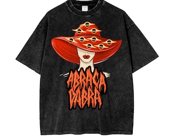 Abracadabra Lady In Red MAYHEM Lady Gaga Oversize Snow Washed T-Shirt