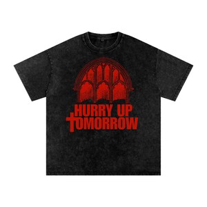 Dépêchez-vous Demain Opéra Fenêtre chapelle T-shirt The Weeknd délavé à l'acide surdimensionné