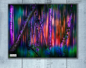 Fantasy Forest Enchanted View and Fairytale Charm in Digital Photography, Landscape Art and Purple Sunset Scenes