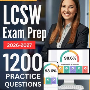 LCSW Prüfungsvorbereitung: Ultimativer Studienführer + Online-PrüfungsSimulator, 8 Übungstests, 1200QS | ASWB Lizenzierte Klinische Sozialarbeiter Prüfung