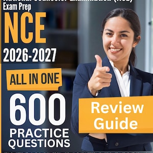 Guía de estudio para el examen NCE: 600 preguntas de práctica y exámenes completos