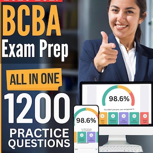 Preparación para el examen BCBA: Guía de estudio definitiva + Simulador de examen en línea, 8 exámenes de práctica, 1200 preguntas / Examen de analista de conducta certificado por la Junta BACB