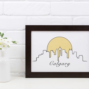 Calgary Skyline Digital Drawing | Digital Download | One Line Art