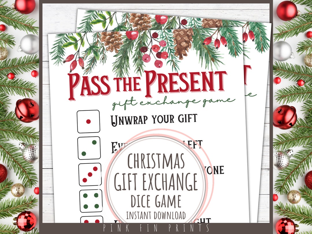 Christmas Pass the Gift Game, Xmas Game, Christmas Family Game, Christmas  Party Game, Christmas Pass the Present, Download TLC659d PNN15
