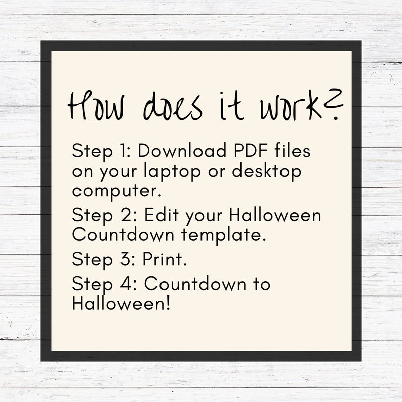 Halloween Countdown Printable Advent Calendar Halloween Etsy