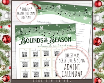 Musical Advent Calendar for Adults, Daily Prayer Journal for Advent, Nativity Advent Reading Plan, Religious Music Christmas Advent Calendar