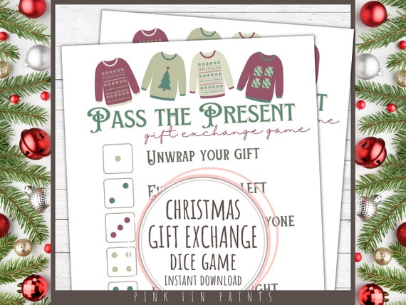 Pass The Present Christmas Gift Exchange Game, Christmas Left.