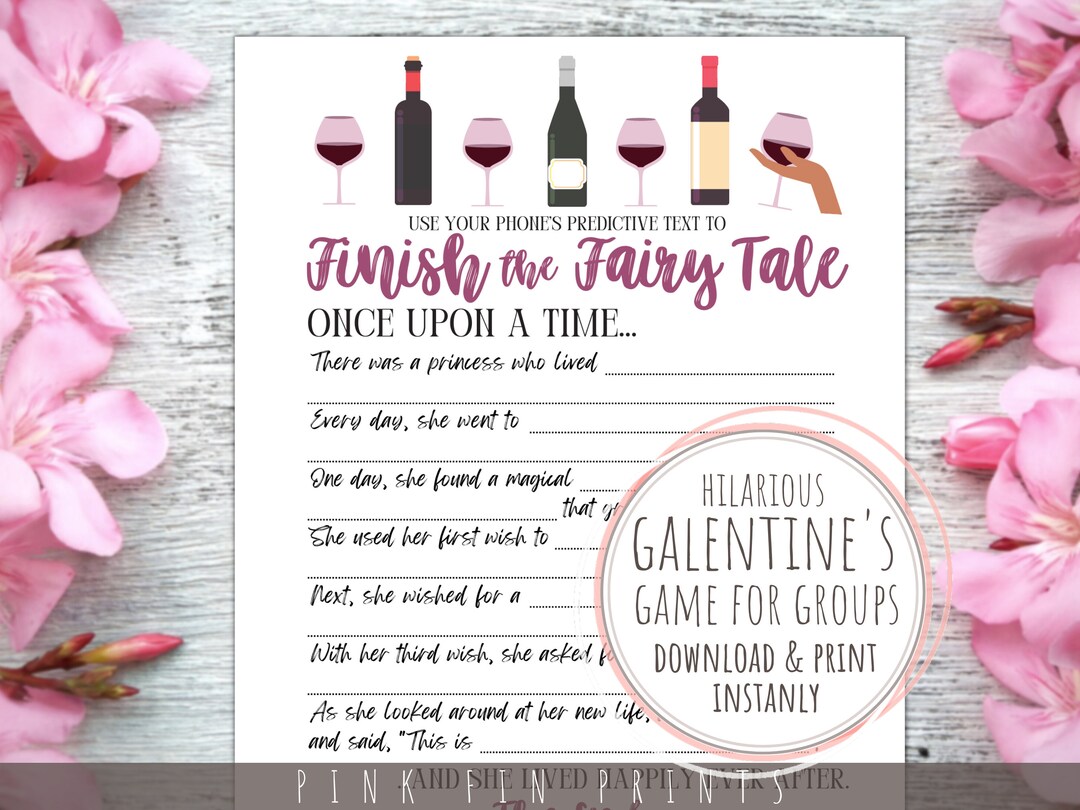 Finish the Fairy Tale Wine Game for Galentines Day Adult Etsy