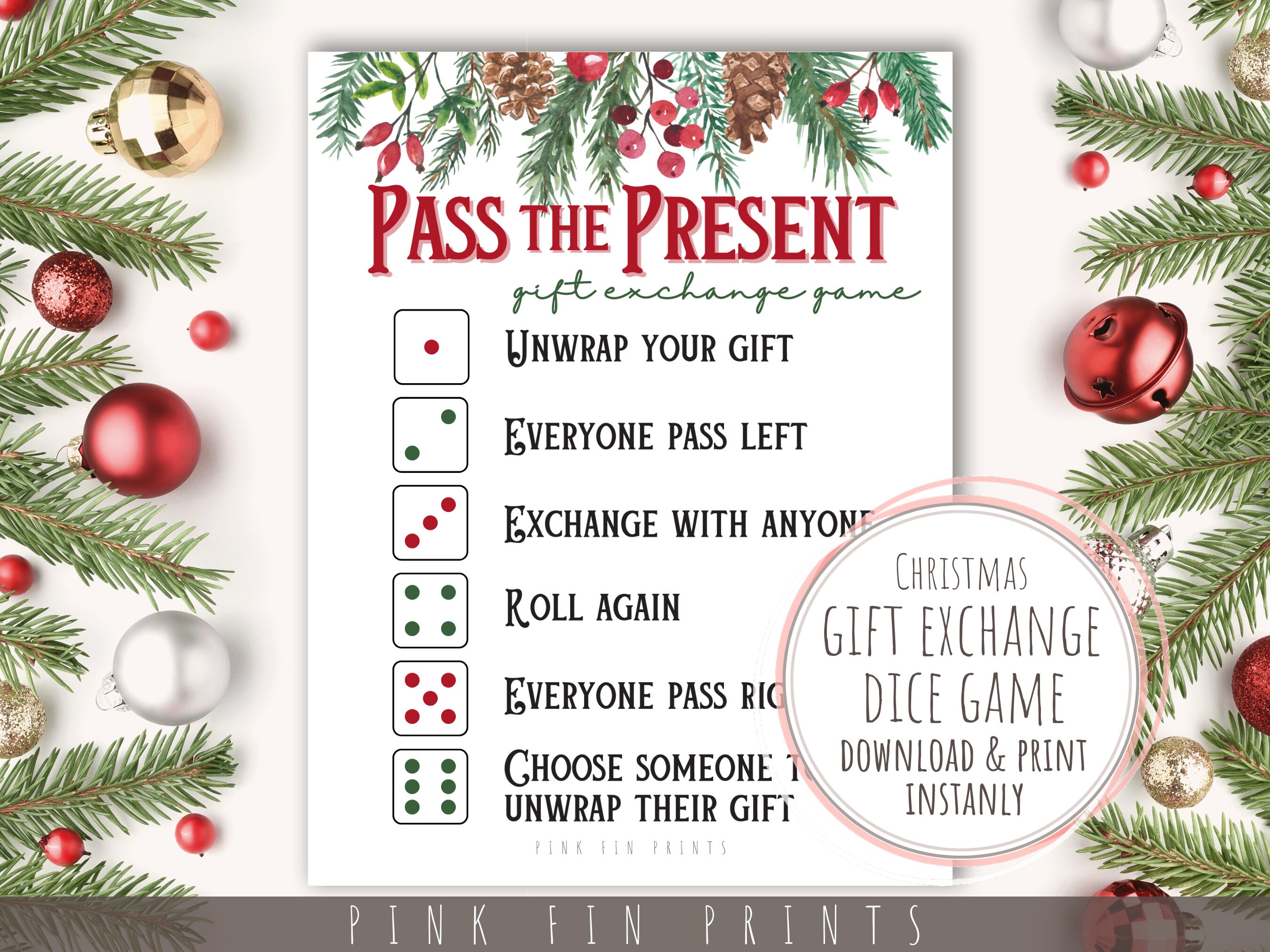Christmas Gift Exchange Game Printable Pass the Present Game - Etsy