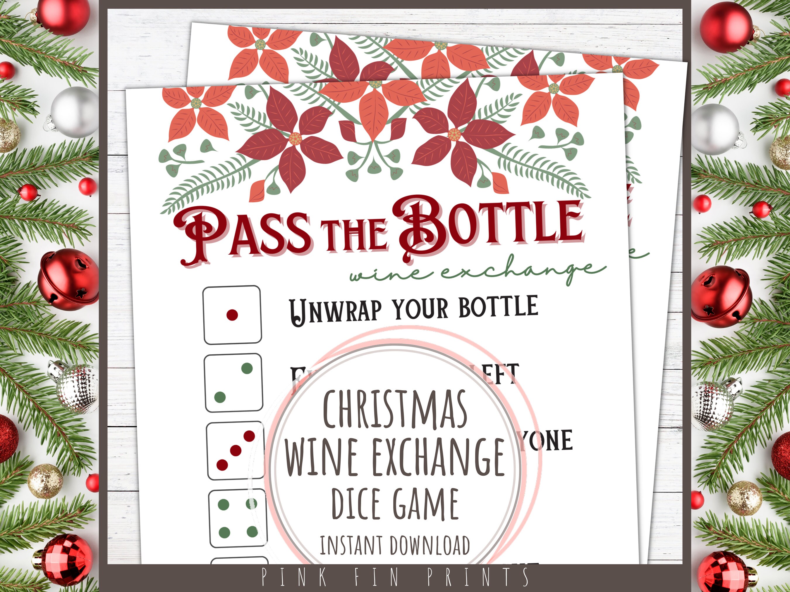 Pass The Bottle Christmas Game For Adults, Christmas Gift Exchange.