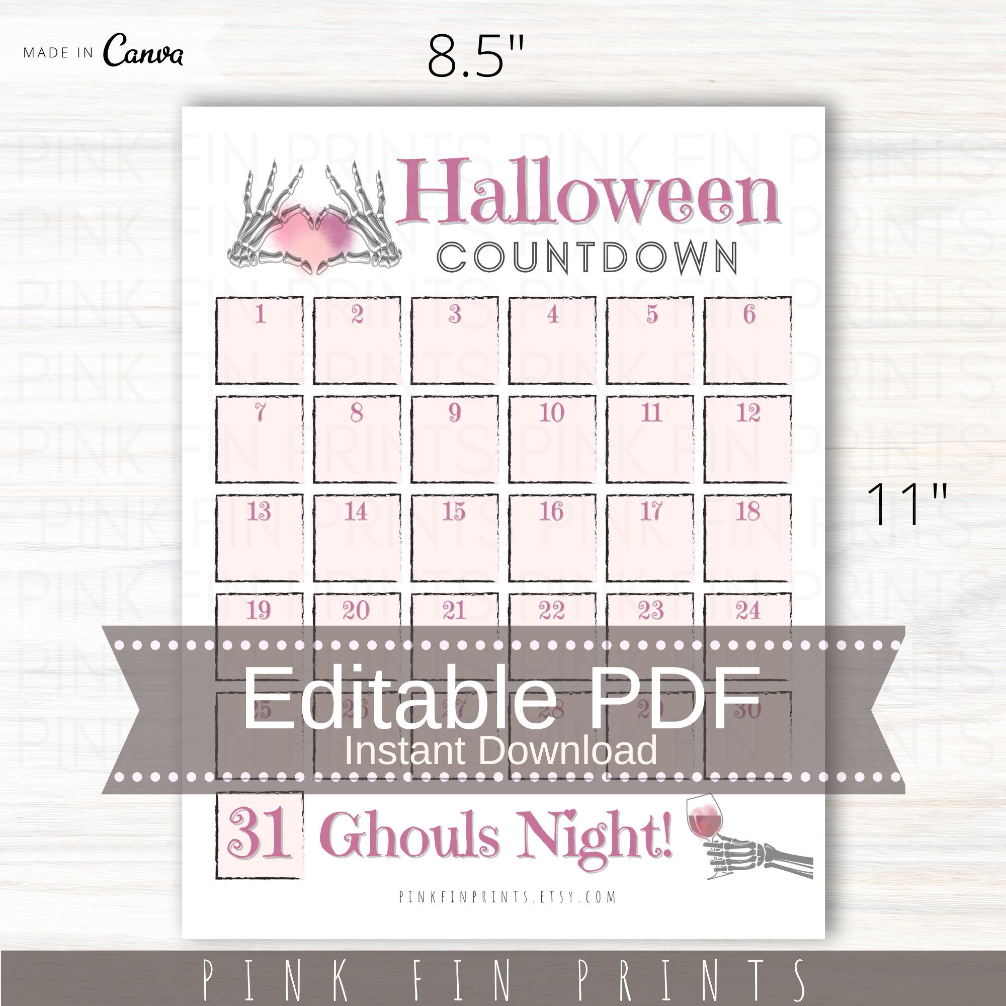 Halloween Countdown Halloween Advent Calendar for Adults Etsy