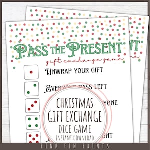 Christmas Gift Exchange Game Printable, White Elephant Party Game for ...