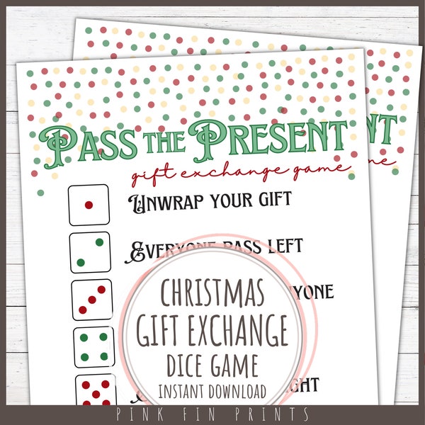 Christmas Gift Exchange Game Printable, White Elephant Party Game for Groups, Pass the Gift Christmas Game, Work Holiday Party Games