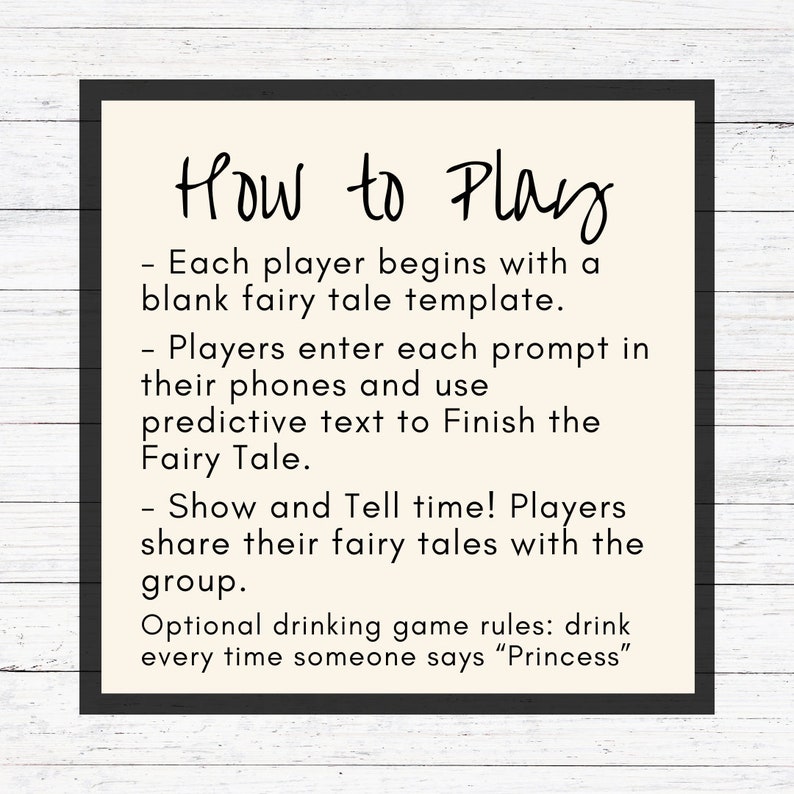 Finish the Fairy Tale Wine Game for Galentines Day Adult Etsy