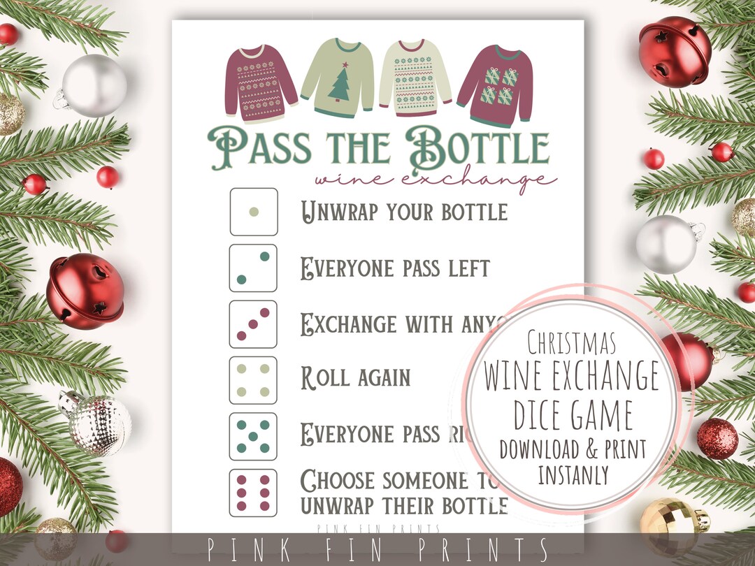 Printable Christmas Gift Exchange Games for Adults Pass the - Etsy