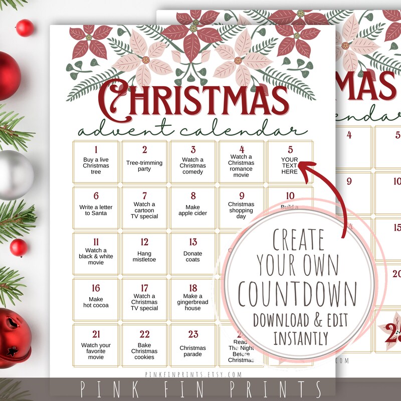 Diy Advent Calendar Etsy