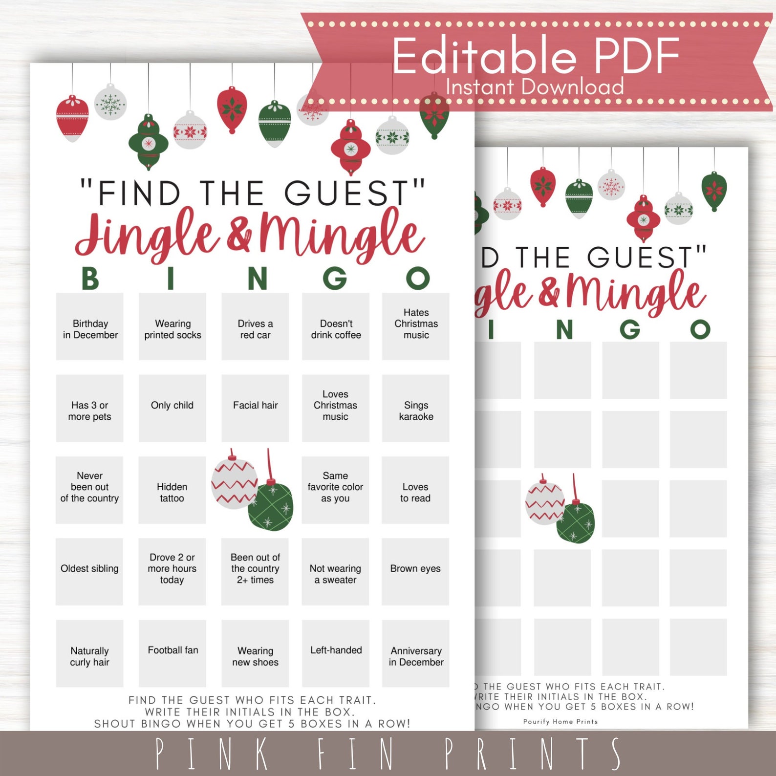 Jingle and Mingle Bingo for Adults Christmas Bingo Game for | Etsy