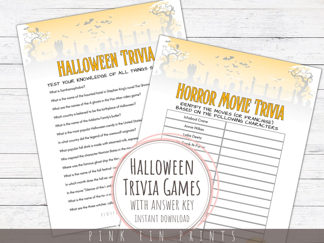 Halloween Trivia Games for Adults Halloween Games for Girls Etsy