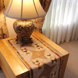 Handmade Quilted Table Runner, Dining Decor, Rustic Patchwork Centerpiece , Housewarming Gift, Tabletop Textile, 14.25' (W) x 32.5' (L)