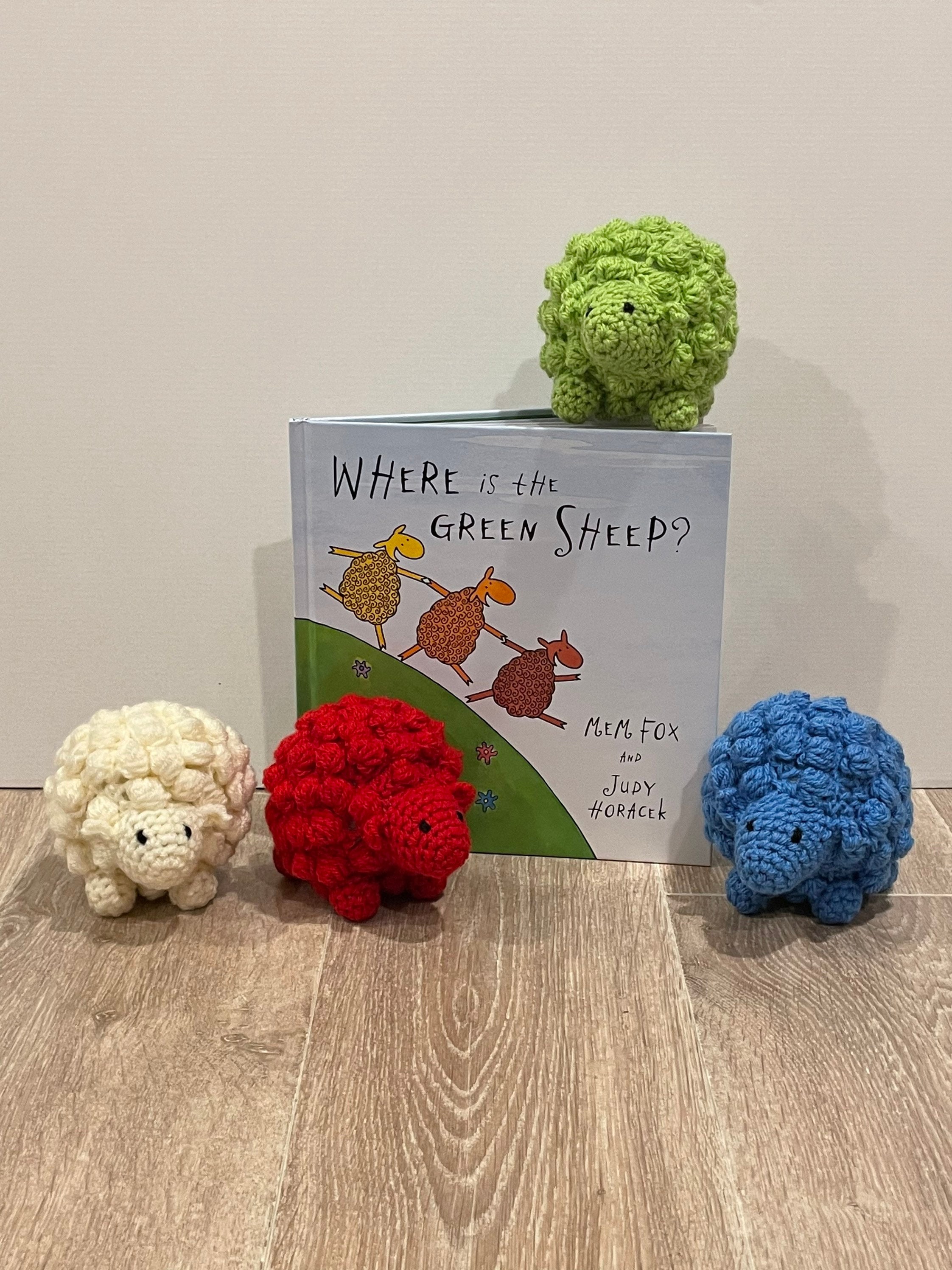 Hand Crochet Set of Sheep for Use With Where is Green Sheep? by Hand Crochet Set of Sheep for Use With Where is Green Sheep? by