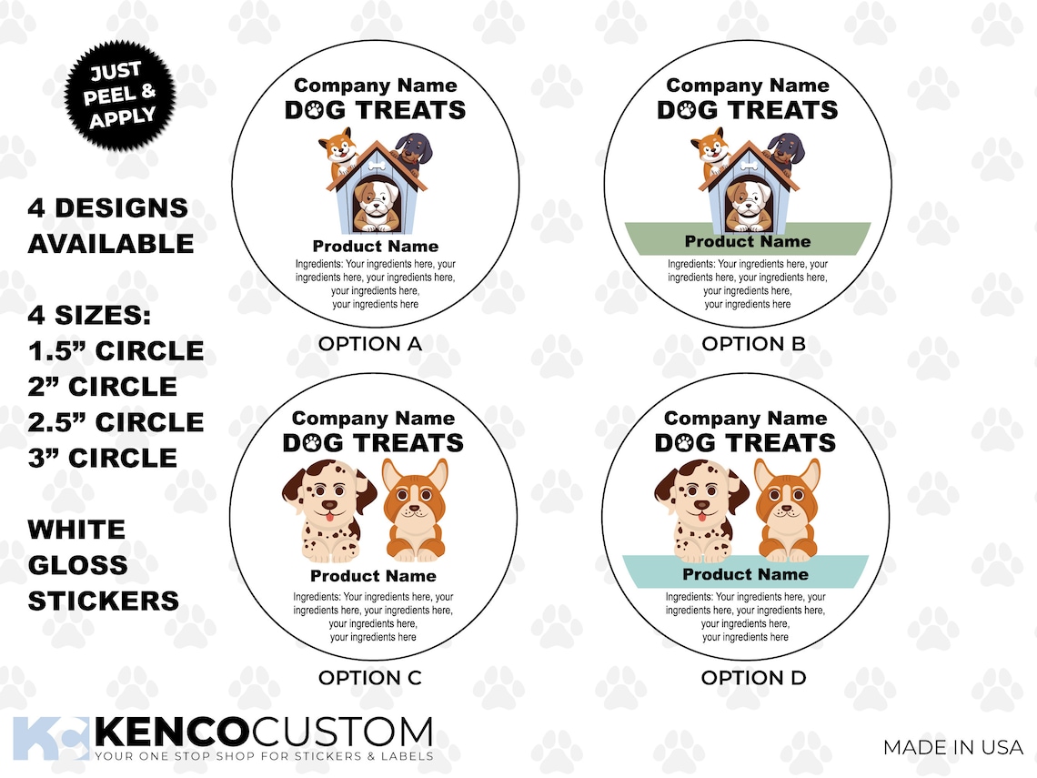 Dog Treat Stickers Dog Treat Labels Dog Bakery Stickers Personalized
