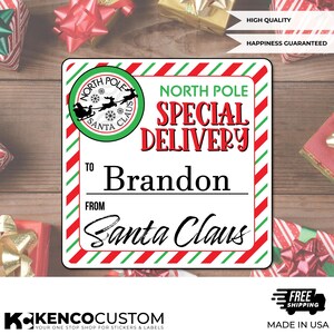 3&quot; X 3&quot; Super Cute - Santa Special Delivery Labels | From Santa Claus Stickers | North Pole | Stickers from Santa | 10 Labels Per Pack