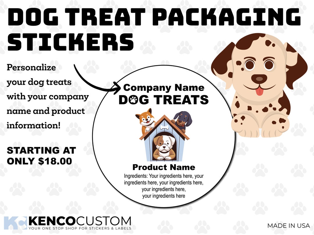 Dog Treat Stickers Dog Treat Labels Dog Bakery Stickers Personalized