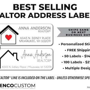 Realtor address labels! 2.625&quot; X 1&quot; White Gloss labels