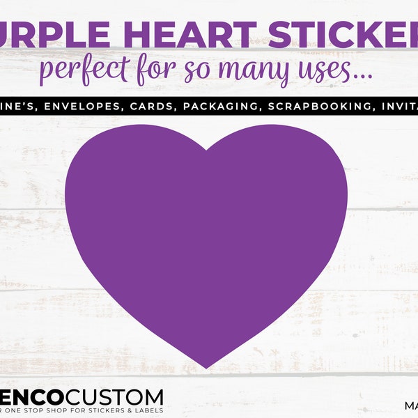 Purple Heart Stickers Etsy