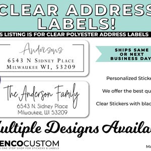 Clear Gloss Address Labels: Personalized Mailing Stickers (2.625" X 1")