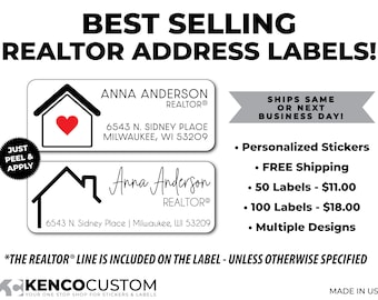 Realtor address labels! 2.625" X 1" White Gloss labels