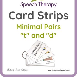 Bandes de cartes - Paires minimales "T" & "D" - articulation orthophonique