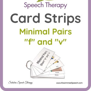 Bandes de cartes - Paires minimales "F" & "V" - articulation orthophonique