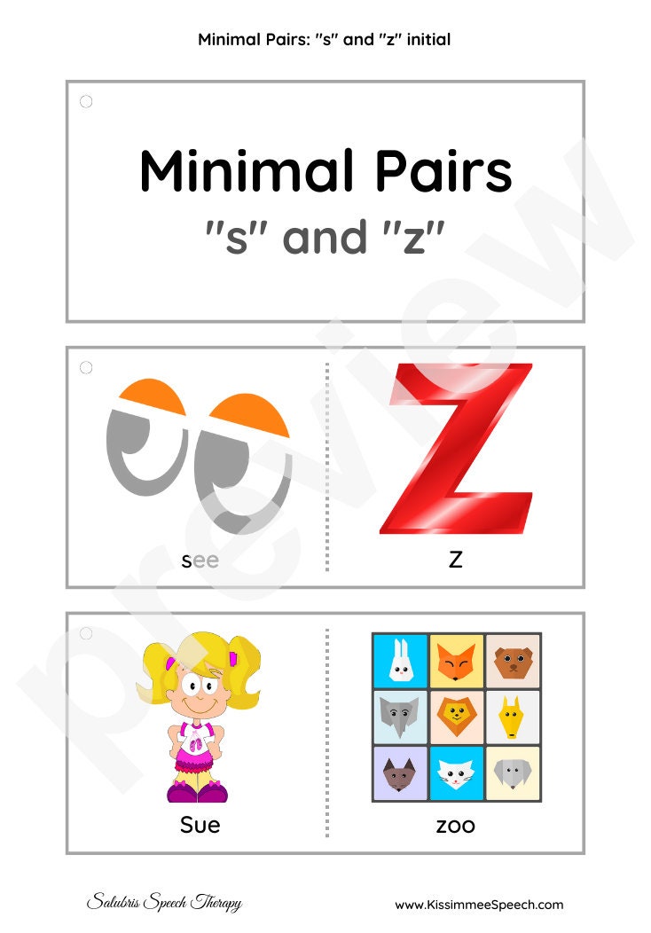 card-strips-minimal-pairs-s-z-etsy