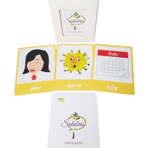 J Sound Phoneme - Speech Therapy Articulation Cards - Large Deck Unique Words and Pictures! Professionally Printed