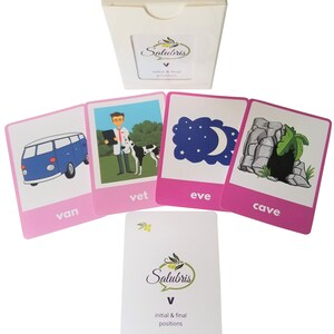 V Sound Phoneme - Speech Therapy Articulation Cards - Large Deck Unique Words and Pictures! Professionally Printed