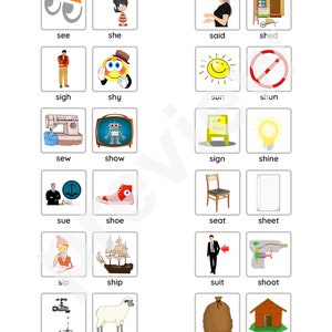 Paires minimales pour les phonèmes "S" et "SH" pour la pratique de l'orthophonie - 2 pages !