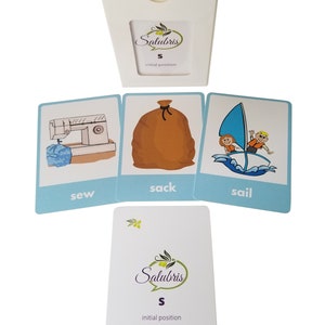 S Sound Phoneme - Speech Therapy Articulation Cards - Large Deck Unique Words and Pictures! Professionally Printed