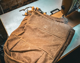 Handmade Waxed Cotton Sami Style Bag - Handmade in Macclesfield, England